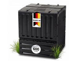 Garantia Eco-King Composter 600 liter zwart - Composter tuin, snelle compostering, afval & recycling, organisch afval, compostbak, tuin, thermocomposter, tuin, compost, organische afvalbak