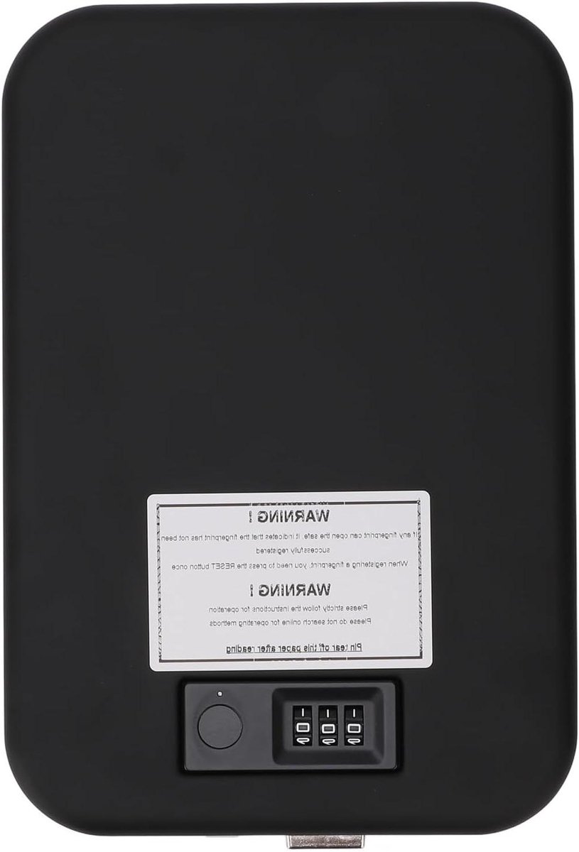 Draagbare Kluis - Kleine Kluis Veilig - Waardevolle Spullen Beveiligen - Biometrische Vingerafdruk - 26 x 20 x 8 cm