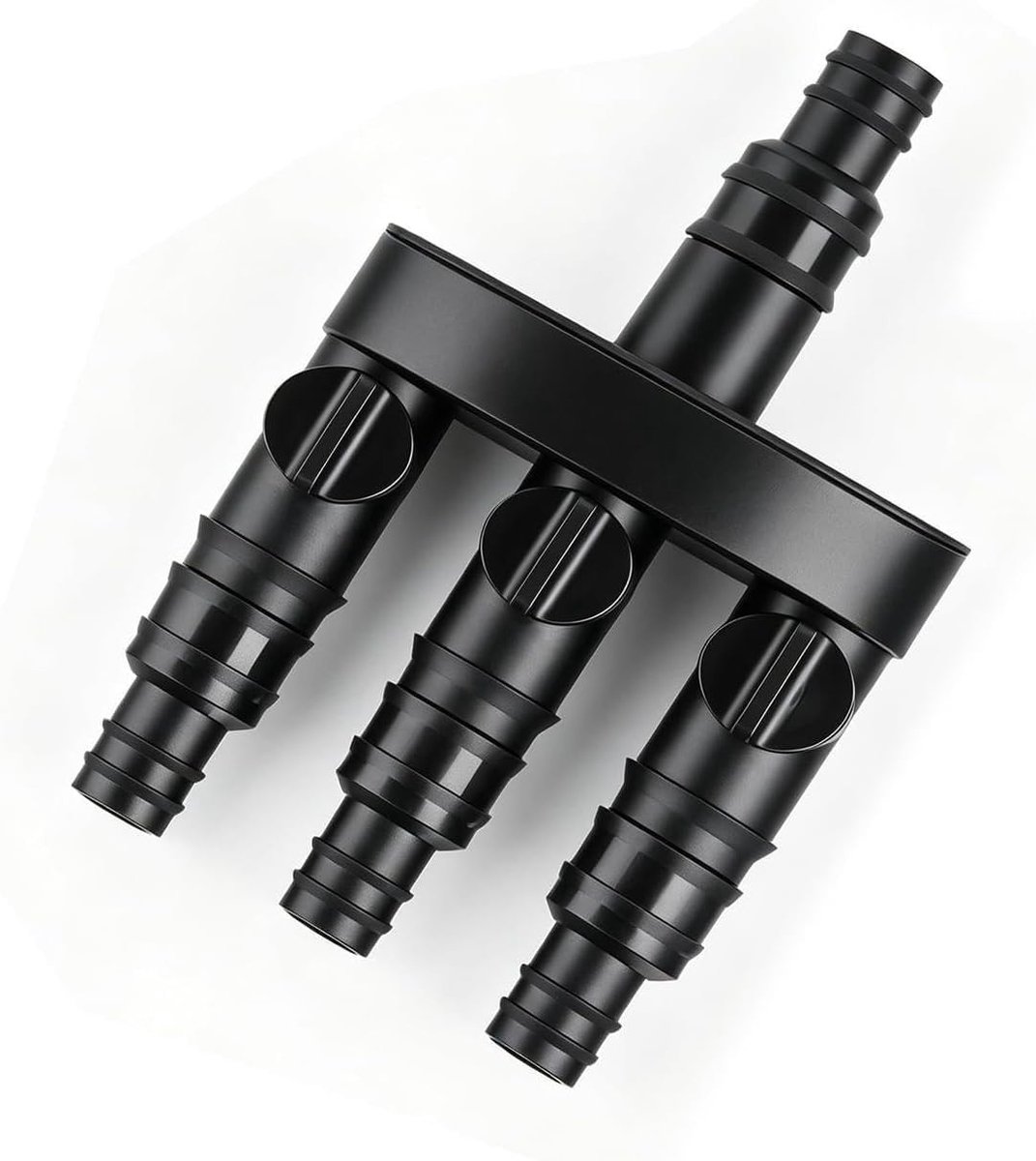3-weg waterverdeler - verstelbare adapter 1/2 inch en 3/4 inch - ABS materiaal - ideaal voor drukloze fonteinsystemen - ShopVlot