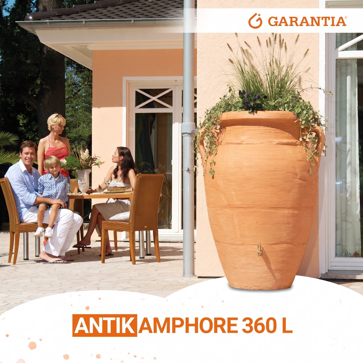 Garantia Antik Amfoor 360 liter terracotta