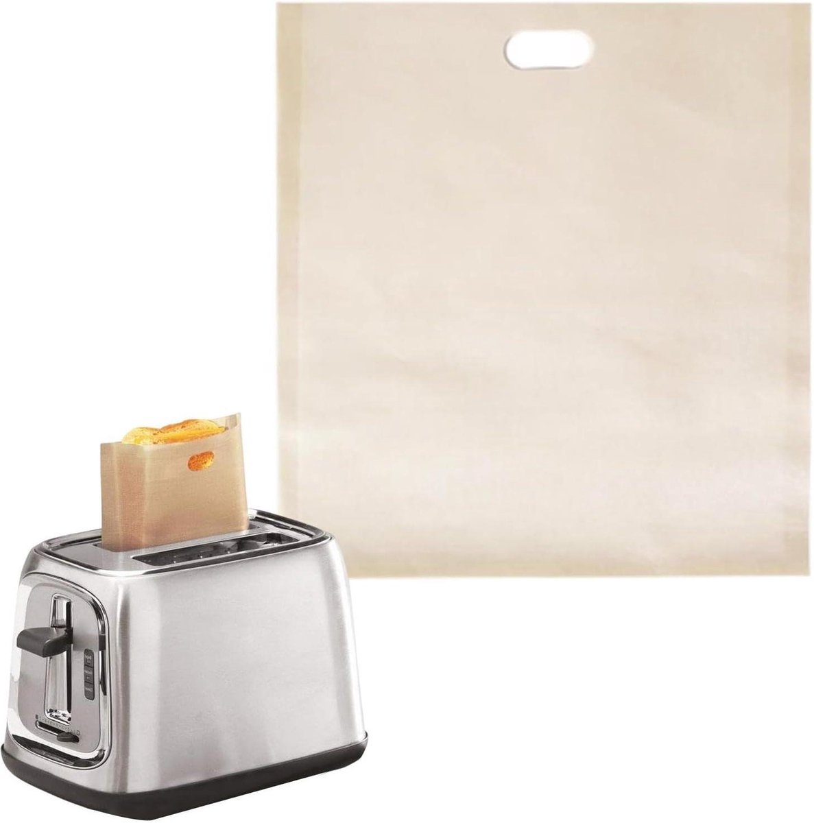 Gegrilde Kaaszakken - Toastzakken Broodrooster - Sandwiches Maken - Hittebestendig Herbruikbaar - 16 x 165 cm - Grijs
