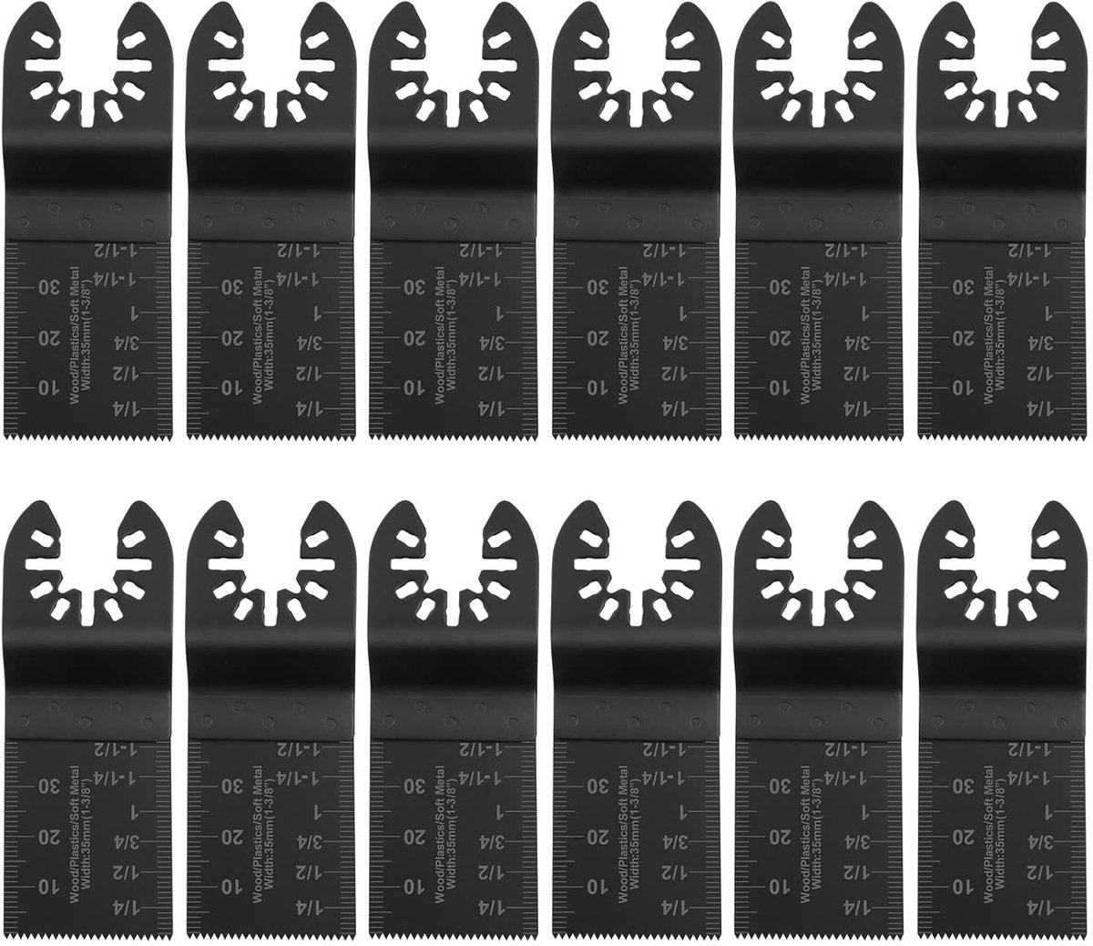 12PCS Oscillerende Zaagbladen met 2 C-Clip Adapter voor Hout, Metaal en Kunststof - Universele Multitool Zaagbladen voor Snelle Vervanging en Efficiënt Houtbewerken