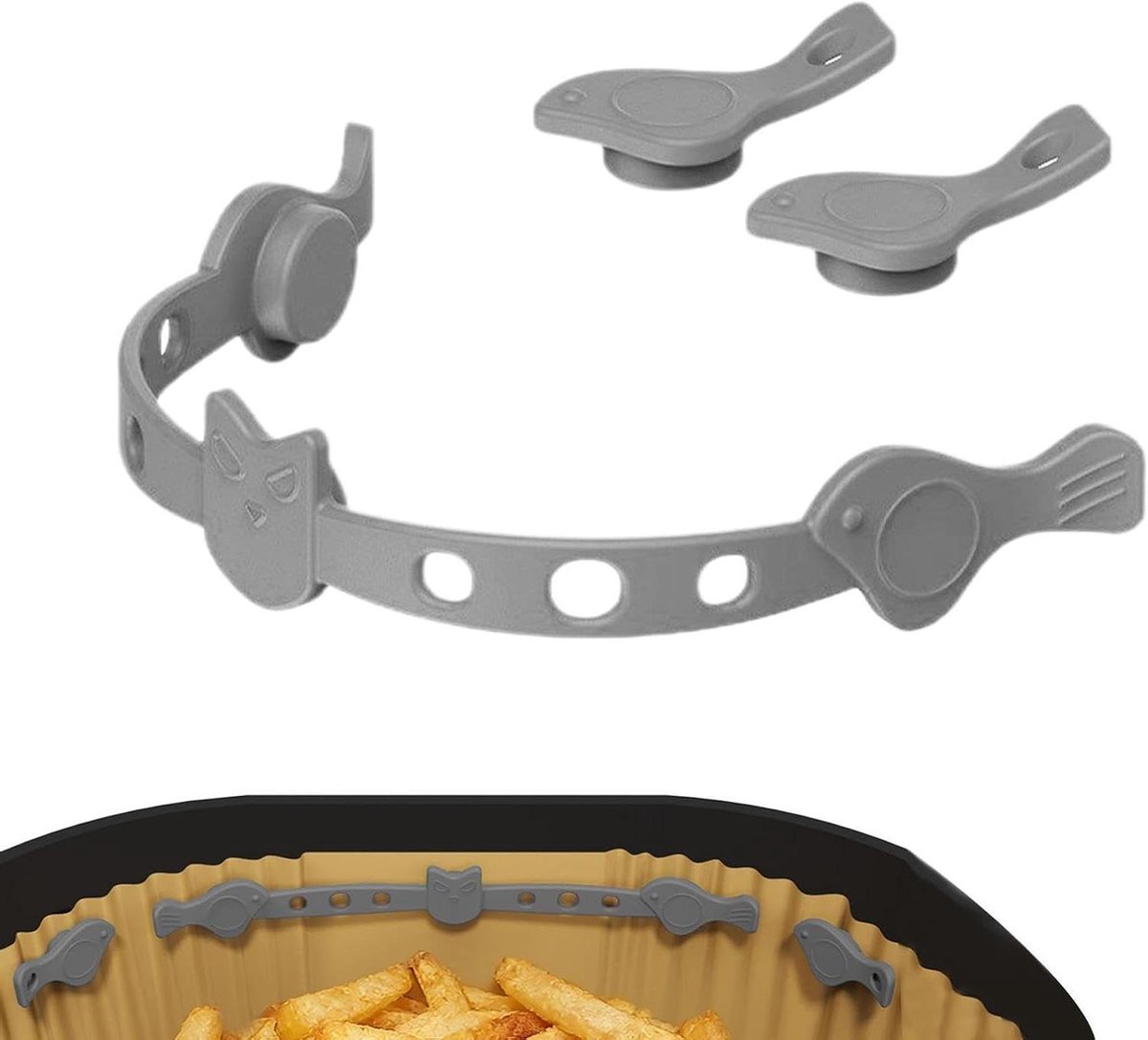 Airfryer Magneetstrips - Keukenmarkers Hittebestendig - Veilig Koken - Houdt Papier Vast - 158 x 17 cm - Zwart