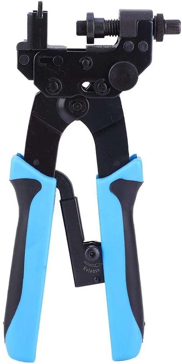SnelShoppen - Garosa Coaxiale Kabel Crimp Tang met Verstelbare Druk, Ergonomische Handgreep, F/BNC/RCA Aansluitingen, Ideaal voor Netwerk en Audio