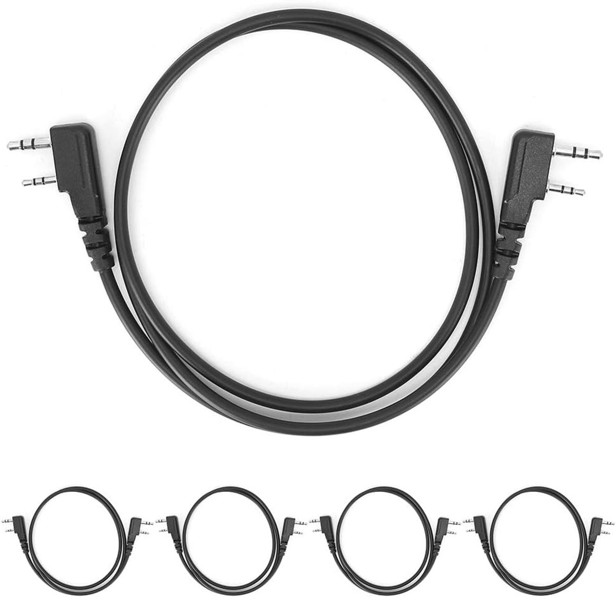 SnelShoppen - 2 PIN Koperkabel ABS Kopiekabel 5 Stuks voor Twee-Pin Radio - Stabiele Prestatie en Hoge Betrouwbaarheid, Ideaal voor Clonen van Frequen