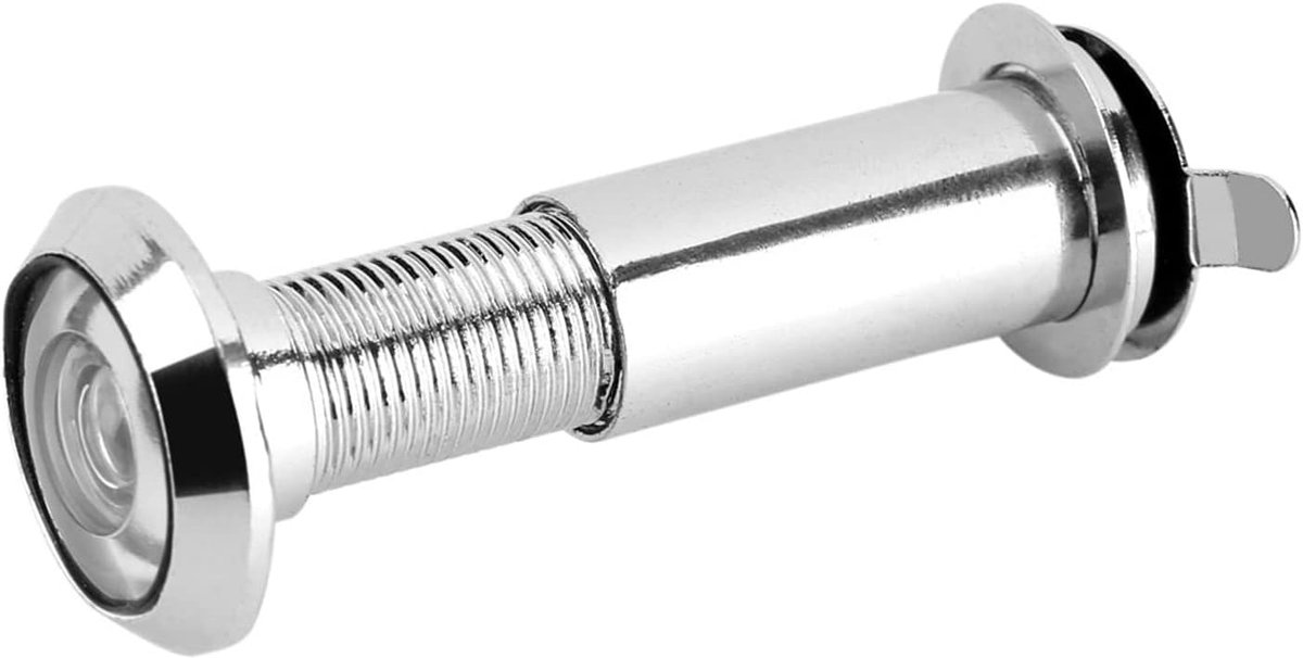 SnelShoppen - Deurspy 14mm, Zinklegering en Optisch Glas, 220 Graden Hoek, Voor Deuren 35-55mm, Met Deksel, Veiligheidsaccessoire