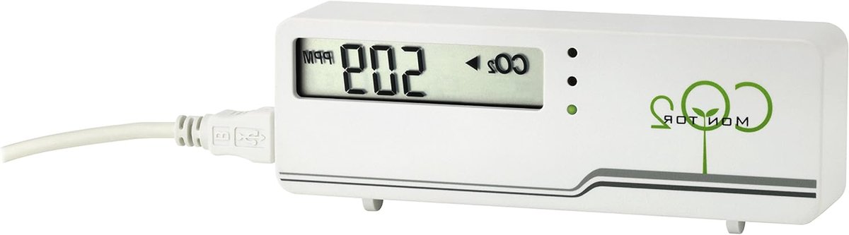 CO2 Monitor - Luchtkwaliteit Meter - Binnenklimaat Bewaken - Verkeerslicht Weergave - 116 x 42 mm - Wit