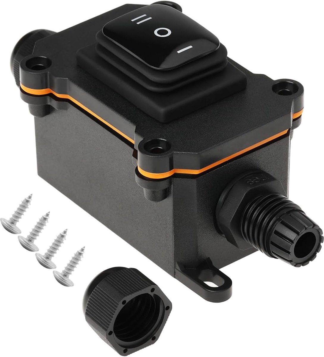 SnelShoppen - 1Pc 3 Versnellingen Tuimelschakelaar 12V/16A Waterdicht IP68 Hoge Huidige Schakelaar voor Auto, Marine, Camper en Technische Voertuigen