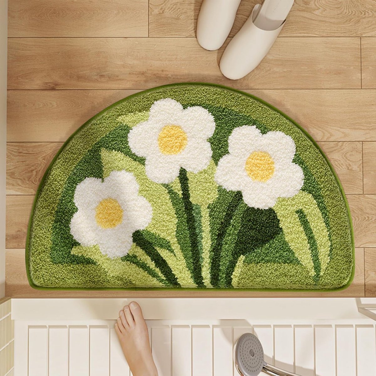 Badmat 45x70cm - Bloemvorm - Zacht en absorberend - Comfortabel voor je voeten - ShopVlot