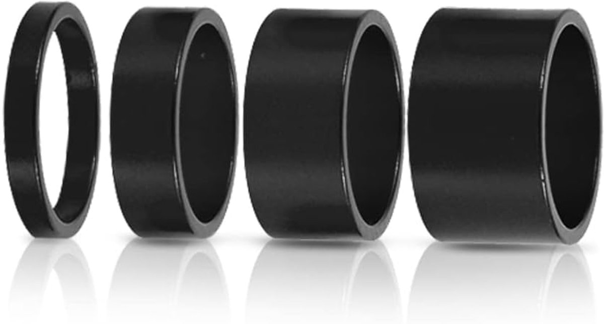 SnelShoppen - Dioche Oordopjes Spacer Set, 4 Kleuren, 4 Stuks, 5mm/10mm/15mm/20mm Aluminium Legering, Fiets, Voorvork, Wasmachine