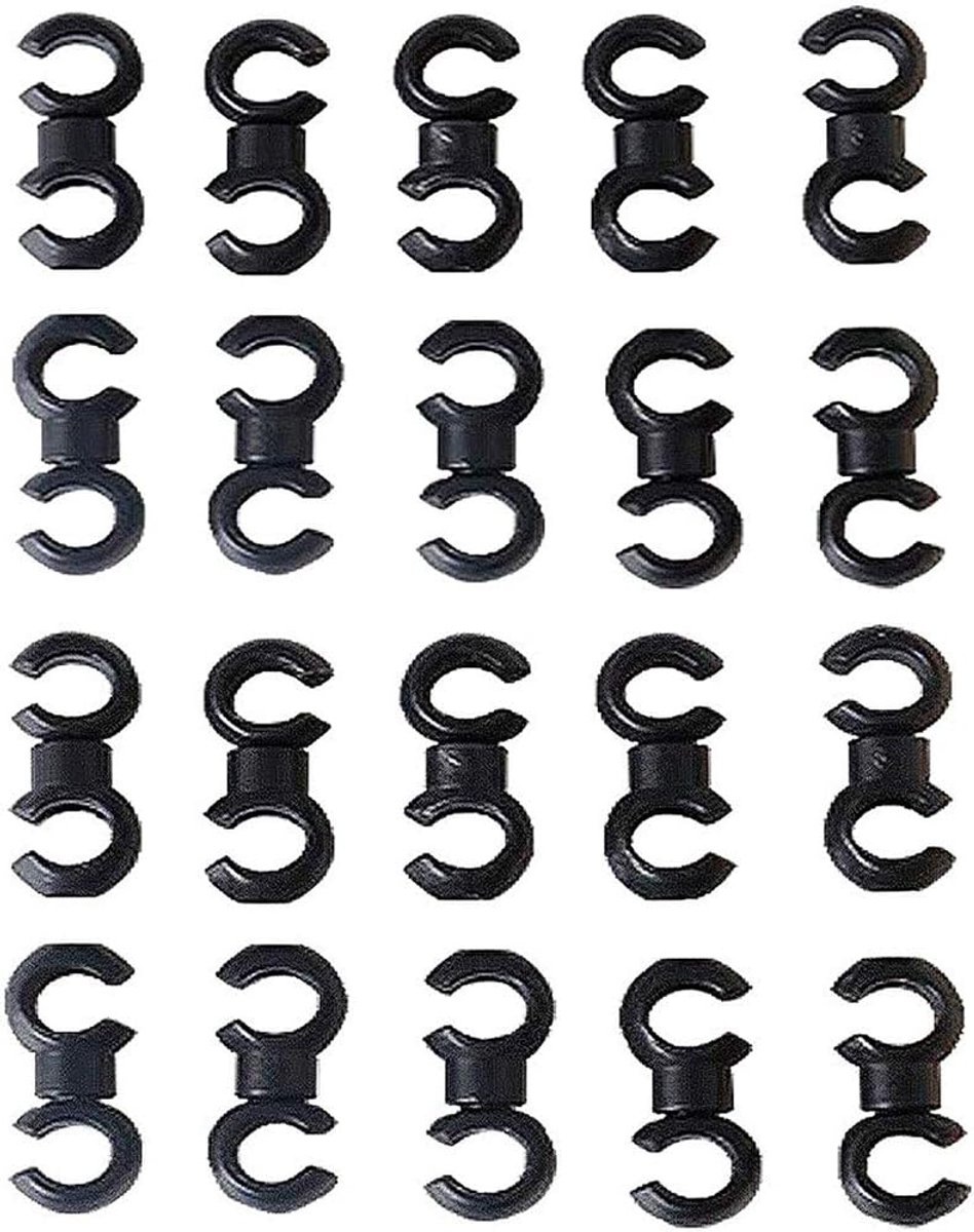 SnelShoppen - 20pcs Swivel S-Haak Clips Klemmen Kabel Behuizing Houder Gids Fietsen MTB Rem Schakel Kabel, Kabelbinders Beugels, Zwart
