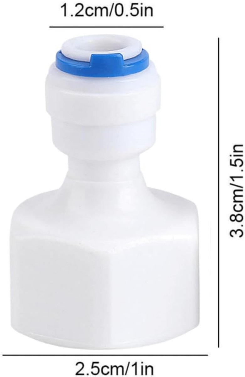 SnelShoppen - 6 Stuks G1 Waterfilter Aansluitingen - Snelle en Eenvoudige Montage - 2 Vrouwelijke Schroefdraad Verbindingen voor Keuken Waterfilters