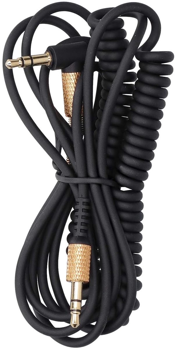 SnelShoppen - Headphone Audio Kabel Mannetje Naar Mannetje AUX Spiraalkabel 3.5mm Vervangingskabel Voor Headset - Duurzaam en Rekbaar