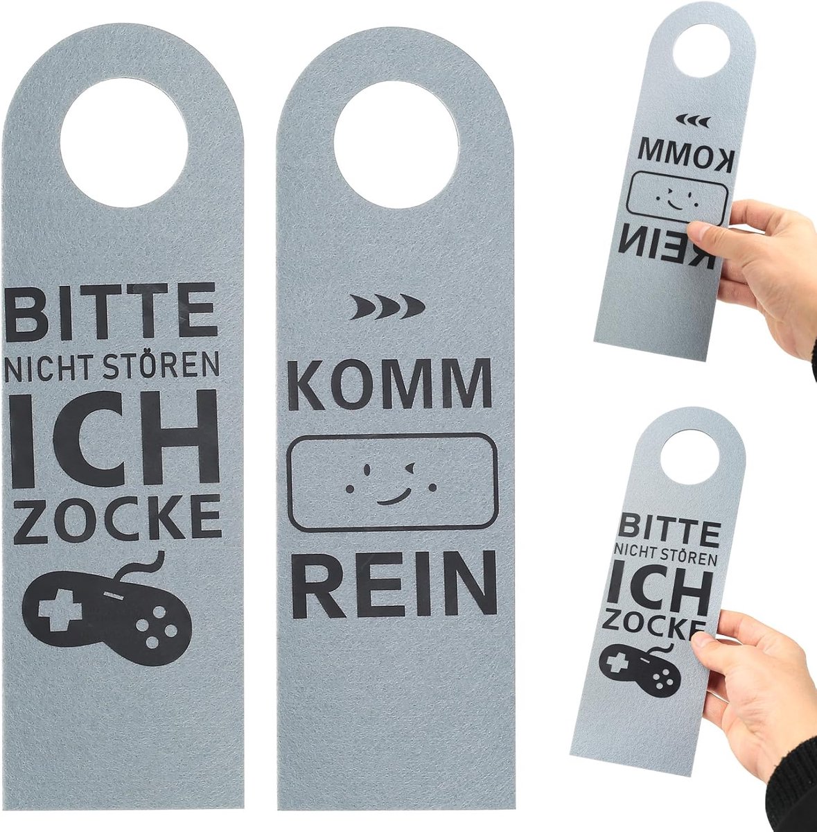 4 stuks "Niet storen", "Ich Spele" of "puur" viltbordjes om op te hangen aan de deur, kamerdecoratie - ShopVlot
