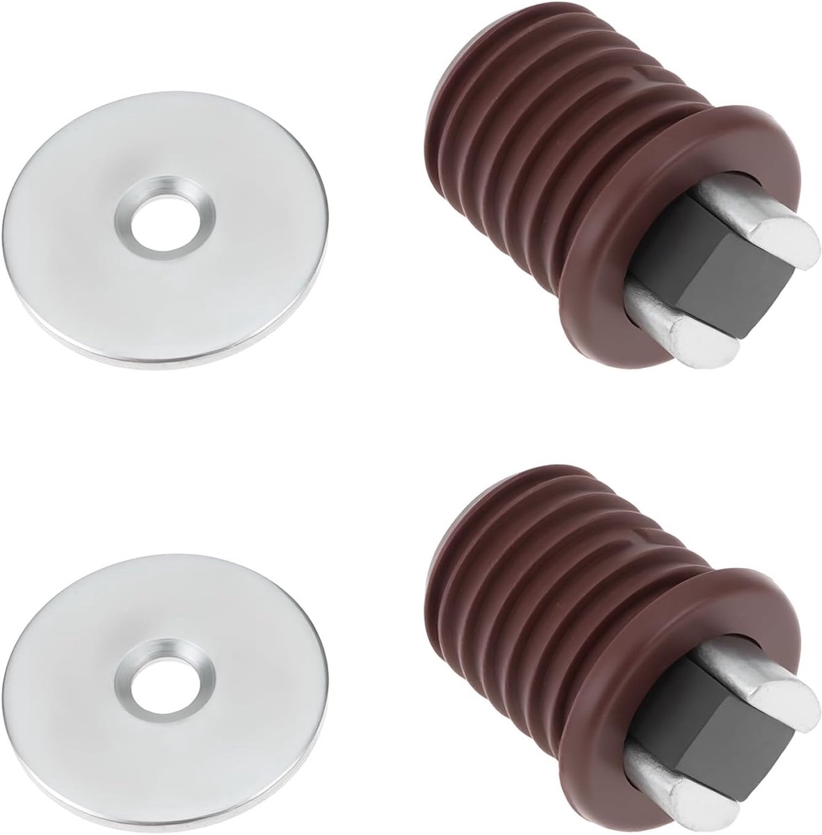SnelShoppen - 2 Stuks Toilet Deur Magnetische Bruin Catch 14x15x20mm Compatibel met Caravan of Camper Deurpanelen