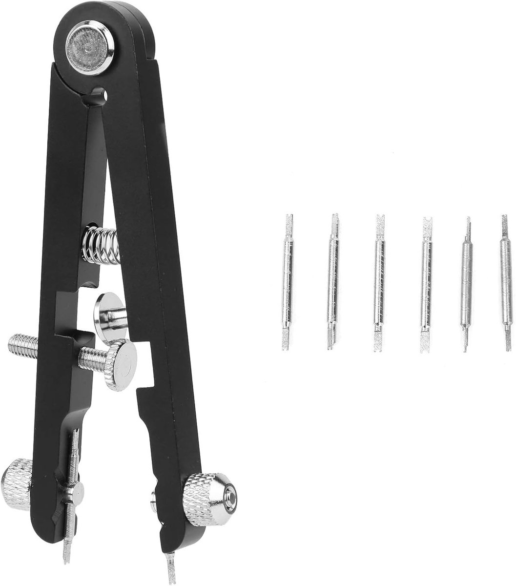 SnelShoppen - Spring Bar Pliers Reparatietool Set Horlogemaker Kettingvervanging en Verwijdering Gereedschap met Pennen 6825 Zwart Voor Horloges