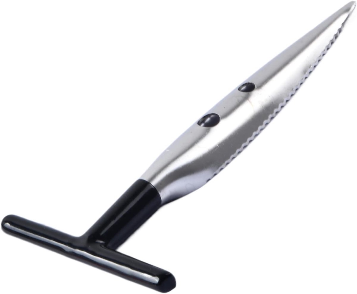 SnelShoppen - RVS Kokosnootopener met Antislip Handvat, 16 x 8 cm, Zwart - Ideaal voor Gezonde Dranken, Perfect voor Zomer en Buitenactiviteit