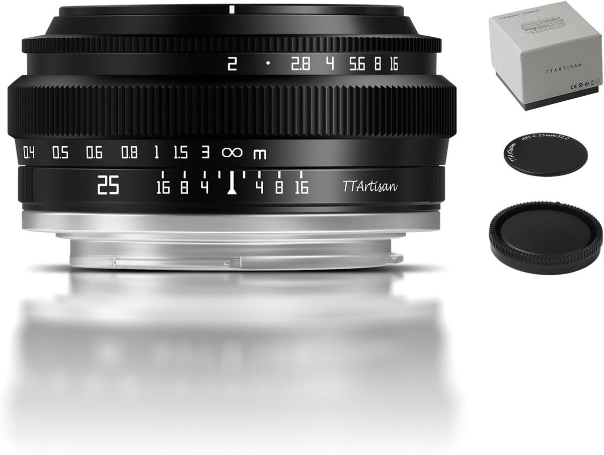 SnelShoppen - TTARTISAN 25mm f2 X APS-C handmatig scherpstellen, spiegelreflexcamera lens, geschikt voor Fuji X mount, 61° gezichtsveld, ideale portre
