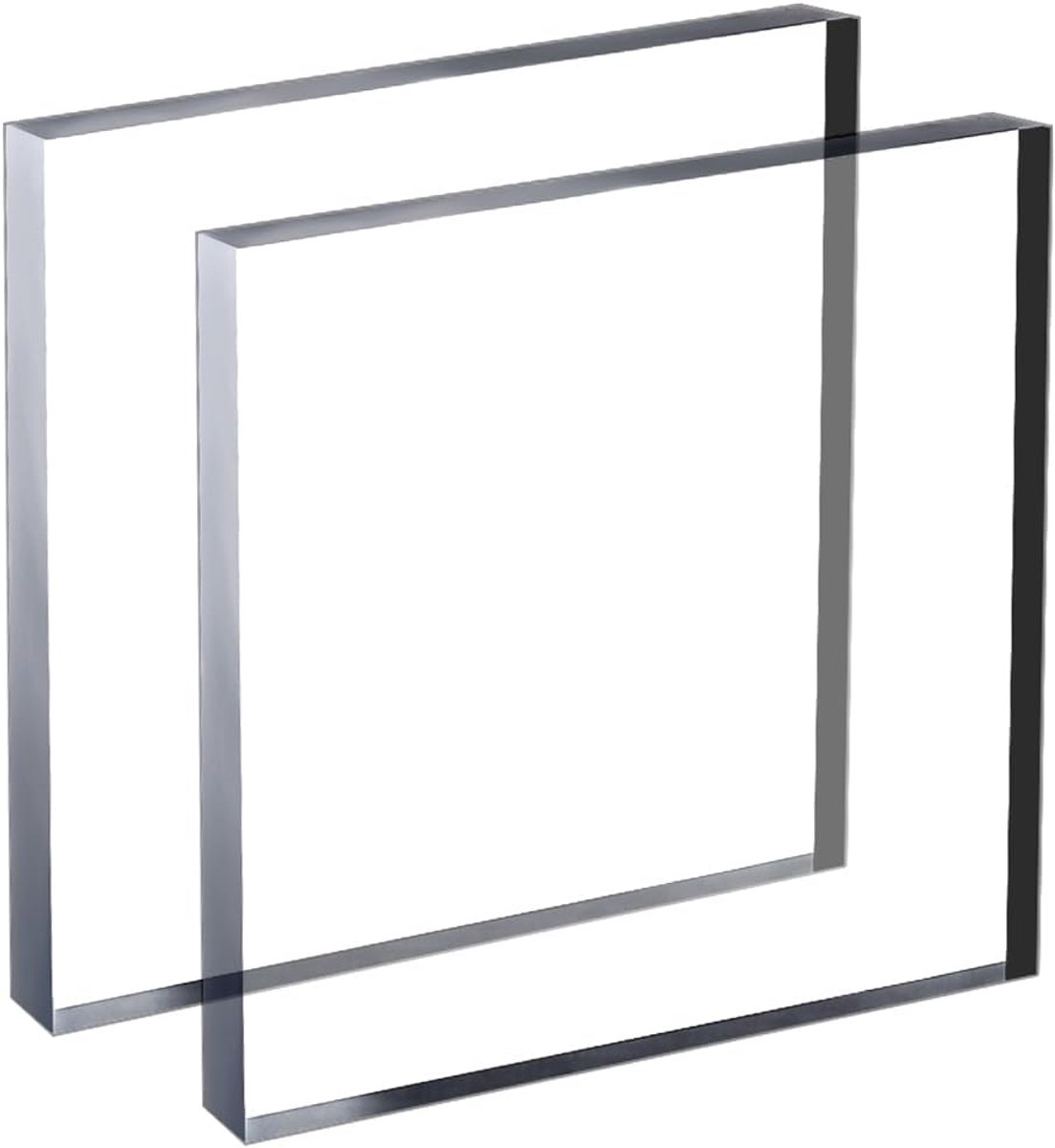 SnelShoppen - 2 Pack 6 Inch Duidelijke Acryl Vierkante Display Blokken Gepolijste Pedestal Stand Risers voor Anime Figuren, Game Collectibles en Decor