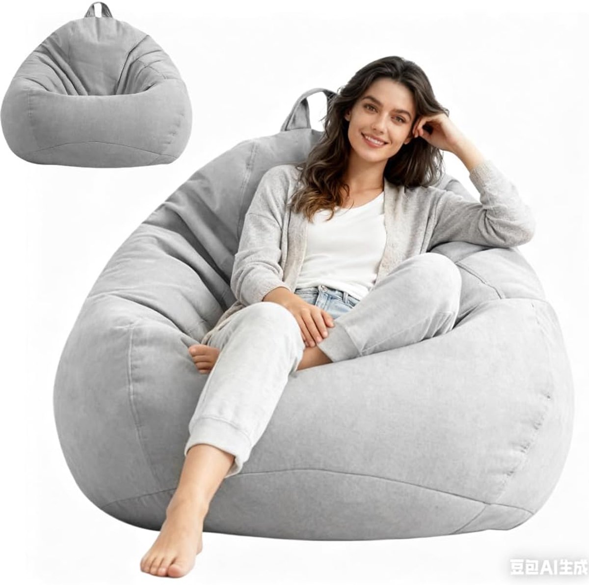 SnelShoppen - Bean Bag XL Zitzak Hoes voor Drupvormige Zitzak (zonder Vulling) - Ideaal voor Volwassenen en Kinderen - Gaming, Woonkamer, Buiten, Deco