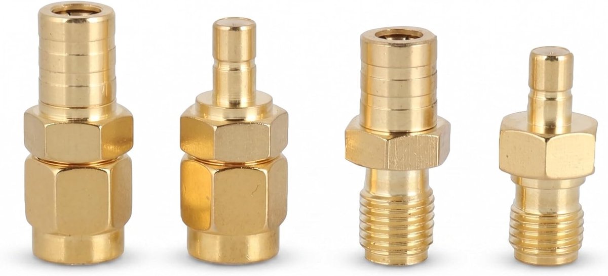 SnelShoppen - Bewinner 4 Types RF Adapter Set SMA naar SMB Converter voor DAB Auto Radio Antenne - Hoogwaardige Koper, Duurzaam, 4 Stuks