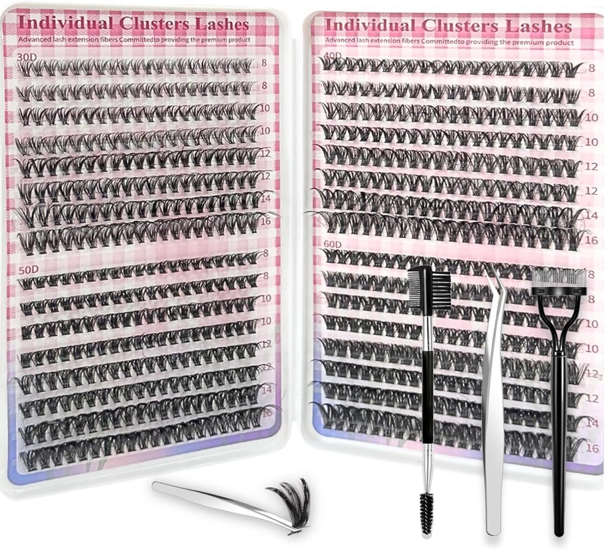 Valse Wimpers Set 640 Stuks - 30D, 40D, 50D, 60D - D Curl 8-16 mm - Voor Diverse Stijlen - ShopVlot