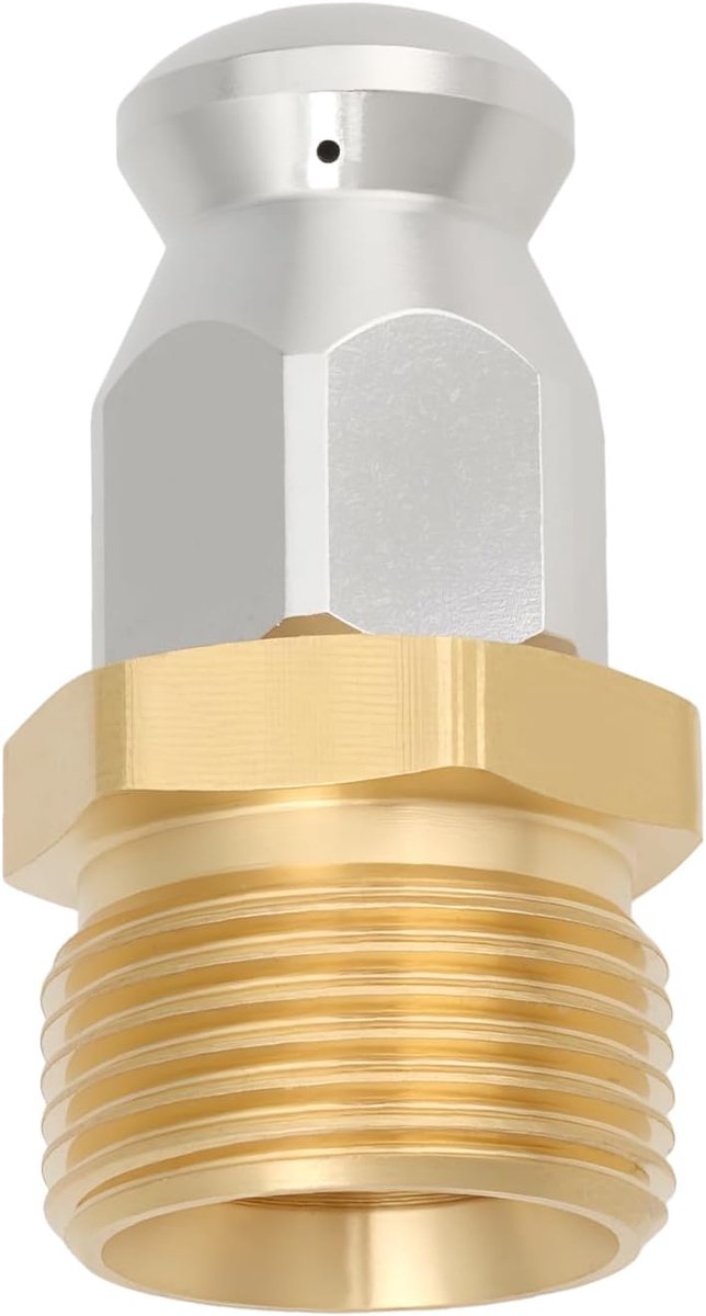 1x M22 Male Pressure Washer Drain Cleaning Nozzle 14mm Hole Stainless Steel Pipe Flushing Unclogging Nozzle - ShopVlot