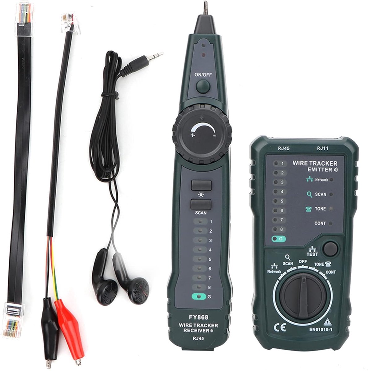 SnelShoppen - Netwerkkabel Tester, Draad Tracker RJ45 RJ11 LAN Kabel Toner Telefoonlijn Vinder Ethernet Kabel Tracer Kit met Gevoeligheidsinstelling e