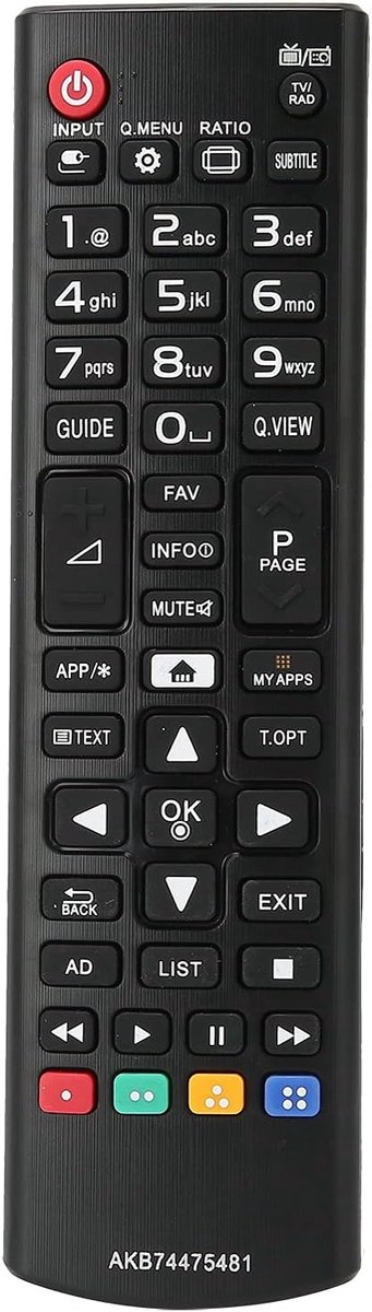 SnelShoppen - Afstandsbediening Geschikt voor LG TV 65UH950V 49LB550V 49UH610V 43LF590V 49UF640V 49LB870V - Geen Programmatie Nodig, Gebruiksvriendeli