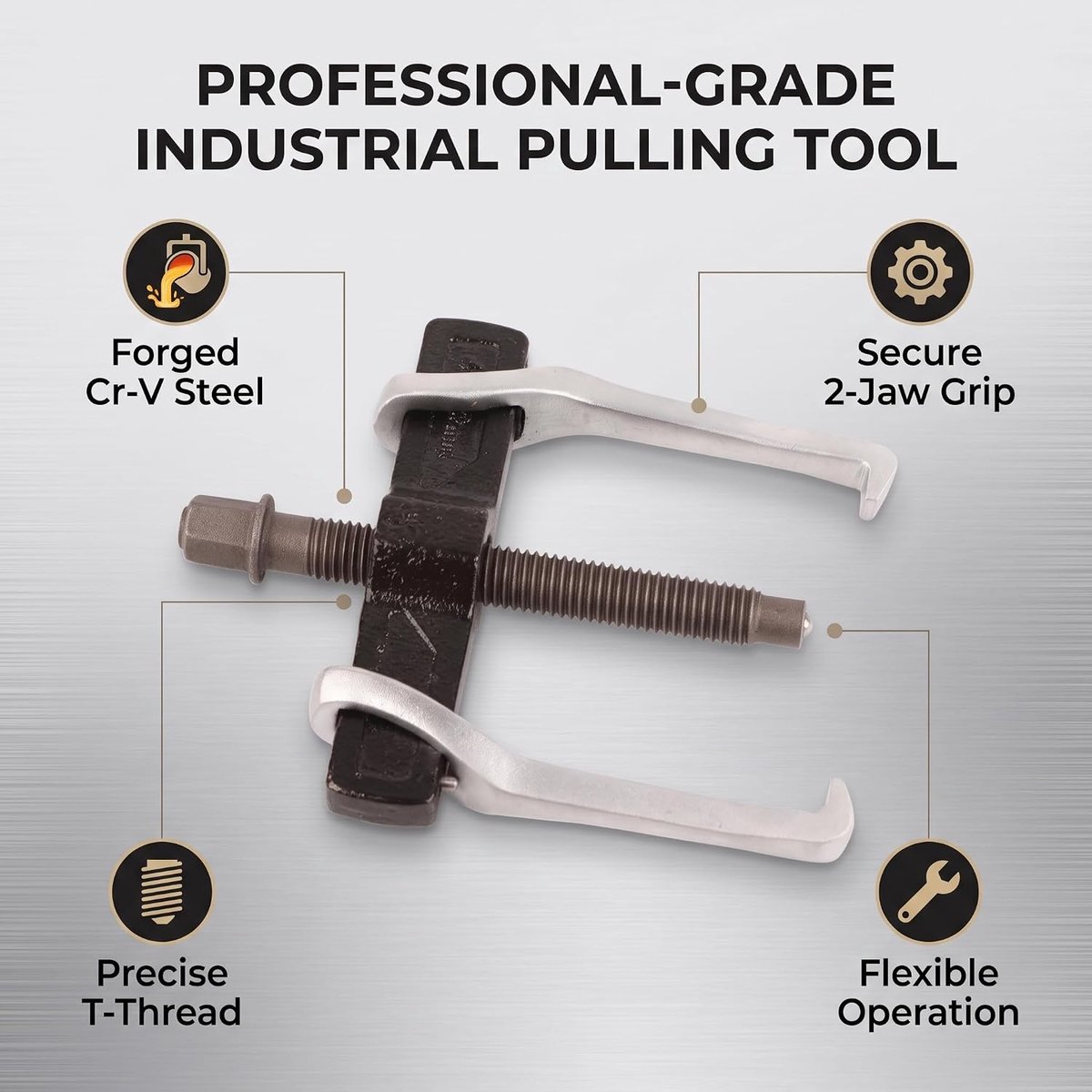 SnelShoppen - 2 Jaws Trekker Voor Lagers en Tandwielen, Verstelbare 2 Klauw Trekker, Professionele Gereedschappen, 4 Inch, Carbon Staal, Auto en Machi