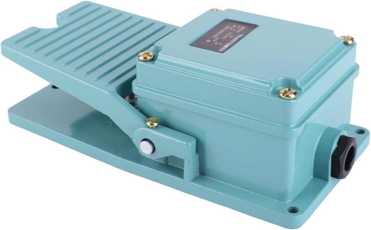 SnelShoppen - Voetpedaal Schakelaar, AC 250V 15A Momentaan Trapper, Aluminium Voet Schakelaar met Non-slip Ontwerp, 1NO 1NC, Voor Medisch Gebruik