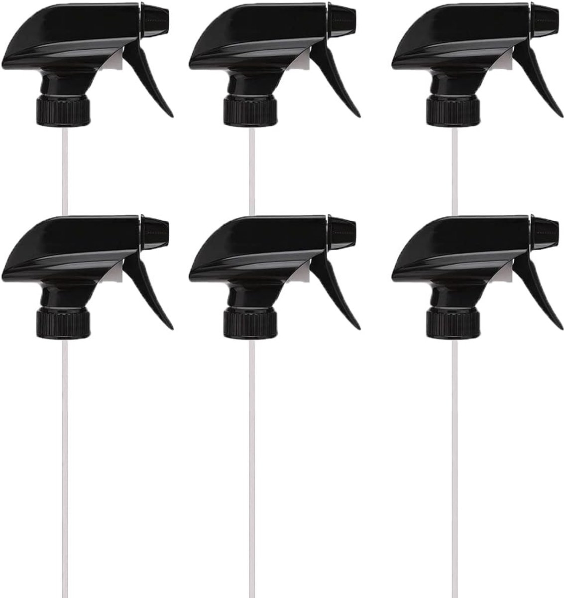 Verstuiver 6Pcs Zwart Mist Spray Nozzles - Vervangbare Plastic Spuitkoppen - Geschikt voor 28/410 Fles - ShopVlot