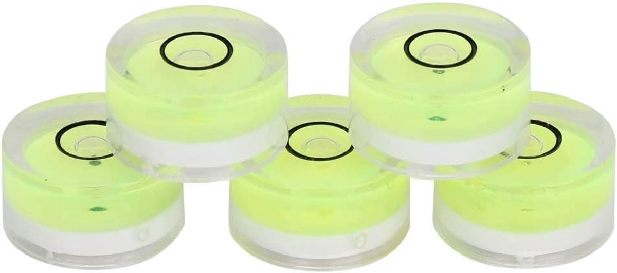 SnelShoppen - 5 stuks spirit level 15mm diameter, mini universeel draagbaar waterpas bullseye ronde cirkel voor balans, elektronische weegschaal, came
