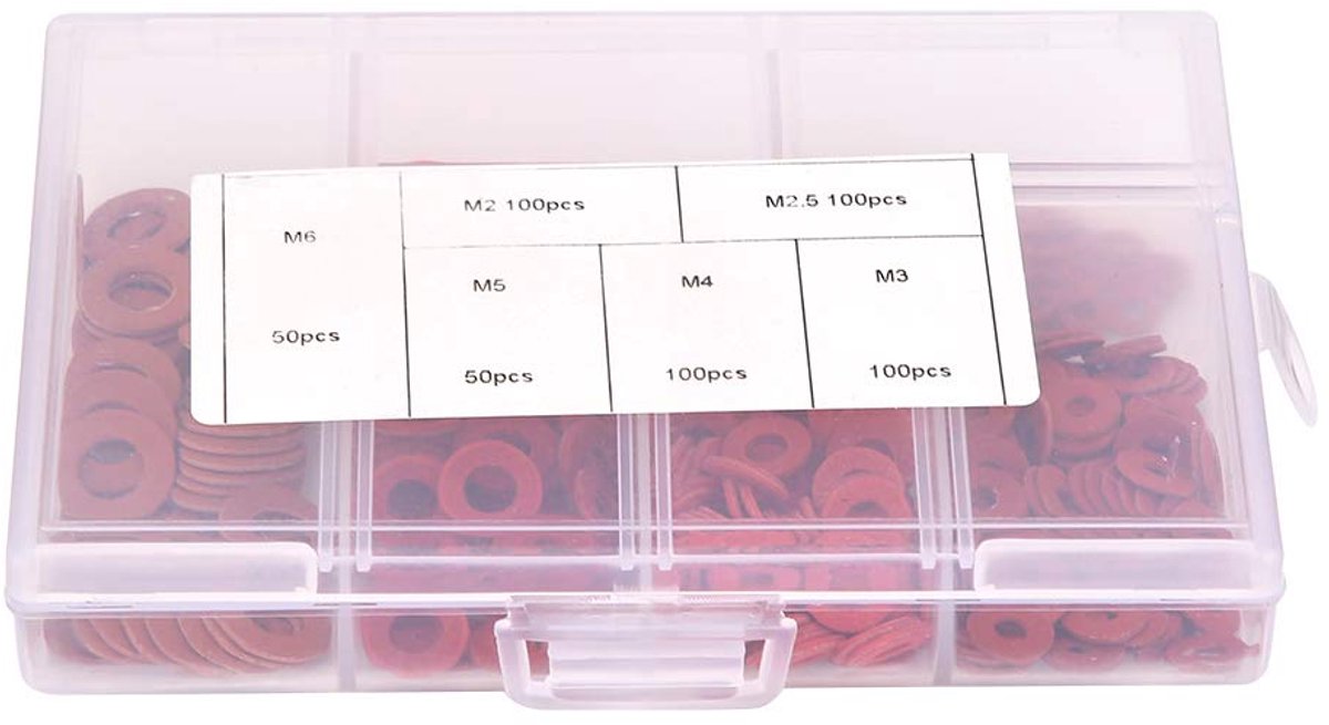SnelShoppen - 500 stuks M6 M2 M2.5 M5 M4 M3 staal isolatiering kit in rood - Hoogwaardige carbon staal met zinkcoating voor elektrische verbindingen