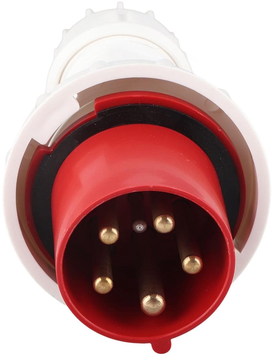 SnelShoppen - Industrieel Stopcontact CEE Luchtvaartconnector IP67 Waterdicht 5PIN 63A 220 tot 415V Rood voor Buitengebruik, Tuin, Camping, Gereedscha