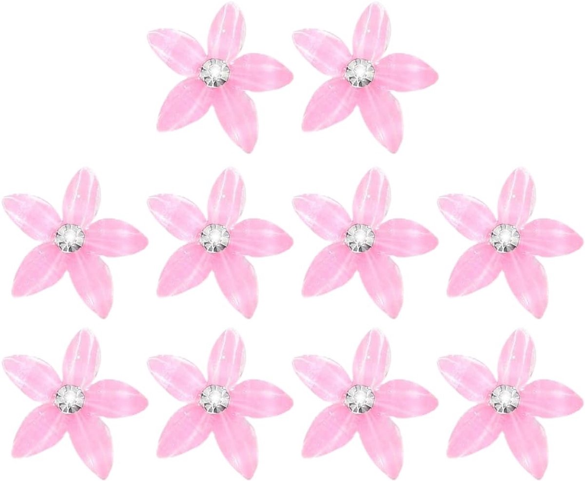 10 Stuks Mini Bloem Haarspeldjes - Strass & Metaal - Voor Bruid, Vrouwen & Meisjes