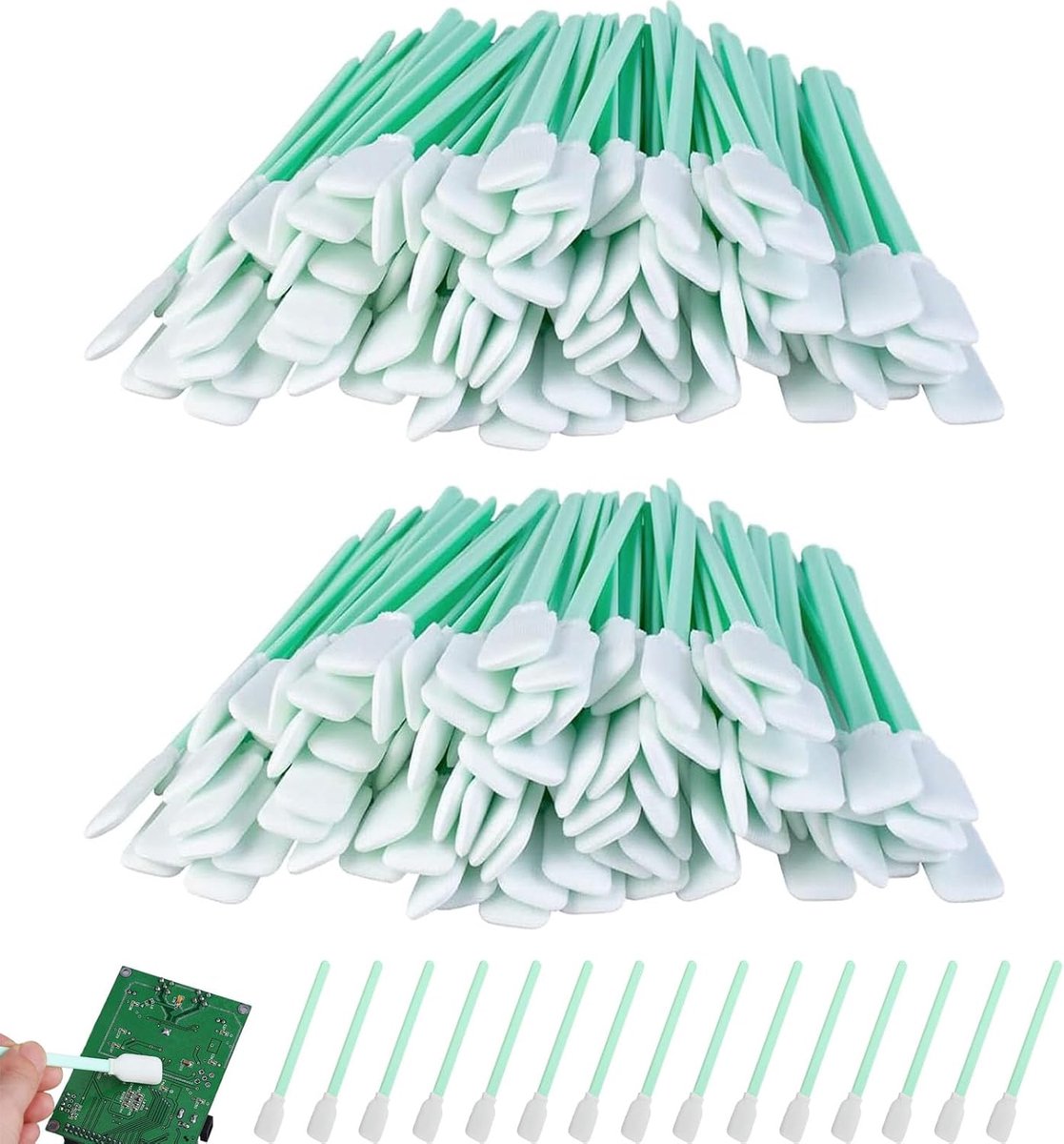 SnelShoppen - 100 Stuks Schoonmaakstaafjes, Lange Wattenstaafjes, Steriel met Zachte Wattenkop, Groot voor Camera, Lens, Inkjet Printer (122 x 13,5mm)