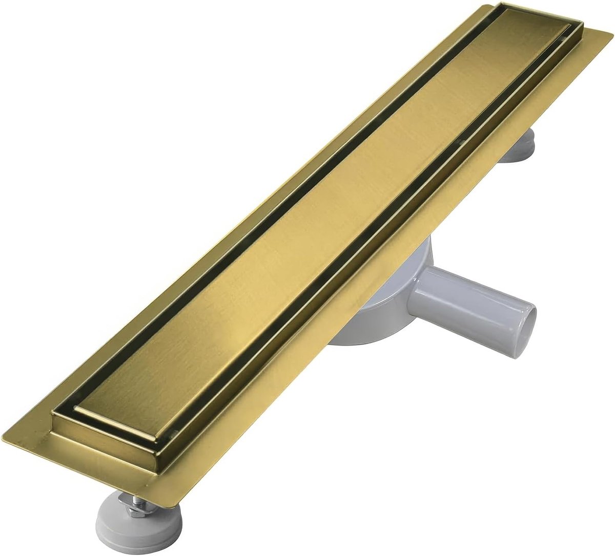 SnelShoppen - Doucheafvoer Goud 360° Sifon 50 cm - Hoogwaardige 304 RVS, Horizontaal Verstelbaar, Eenvoudige Installatie, Perfect voor Douche en Badka