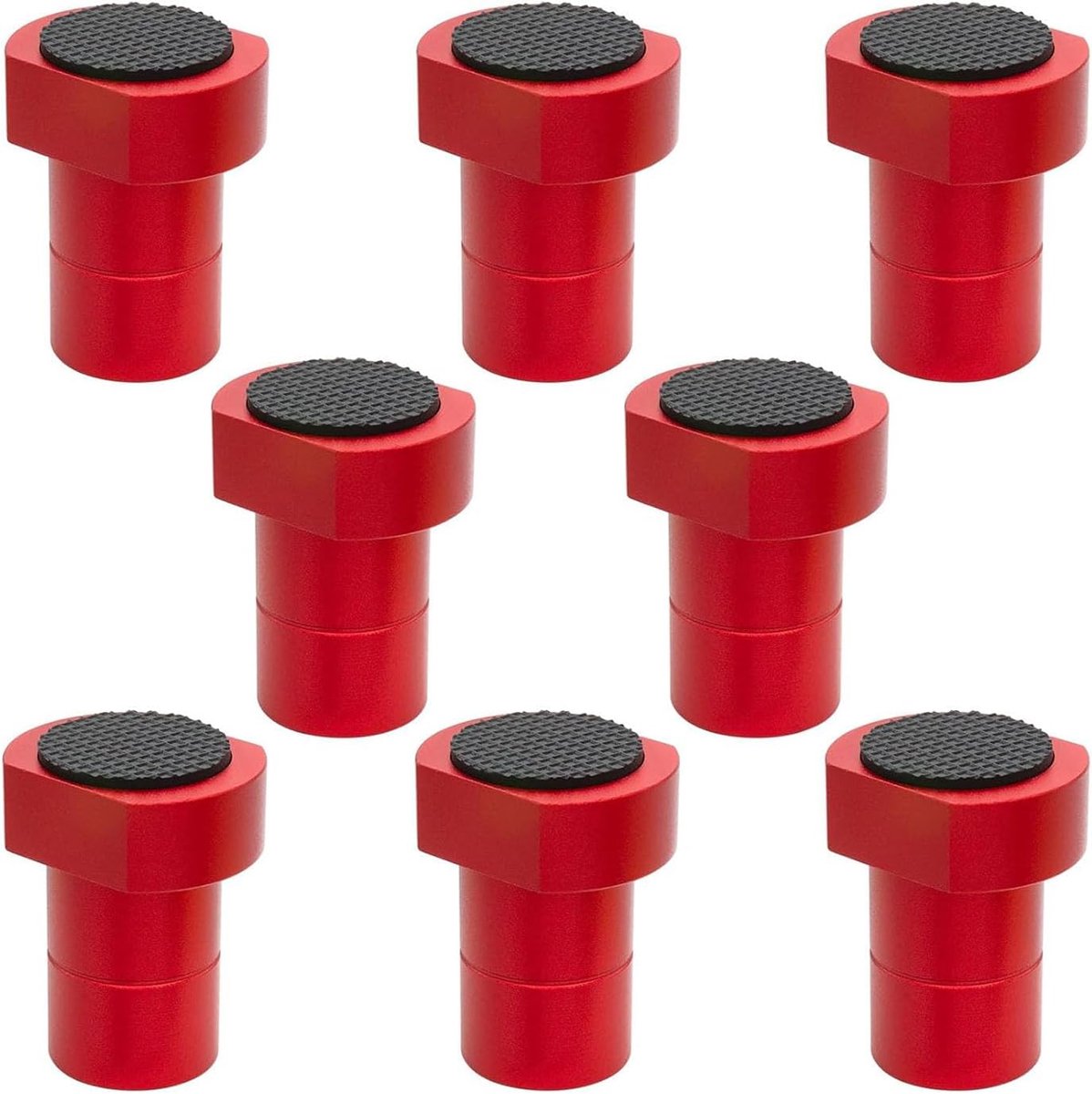 SnelShoppen - 8 Pack Aluminium Werkbank Klemmen met Antislip Rubber, 3/4 Inch MFT Stoppers voor Houtbewerking, Rood, Perfect voor Schilderen en Schure