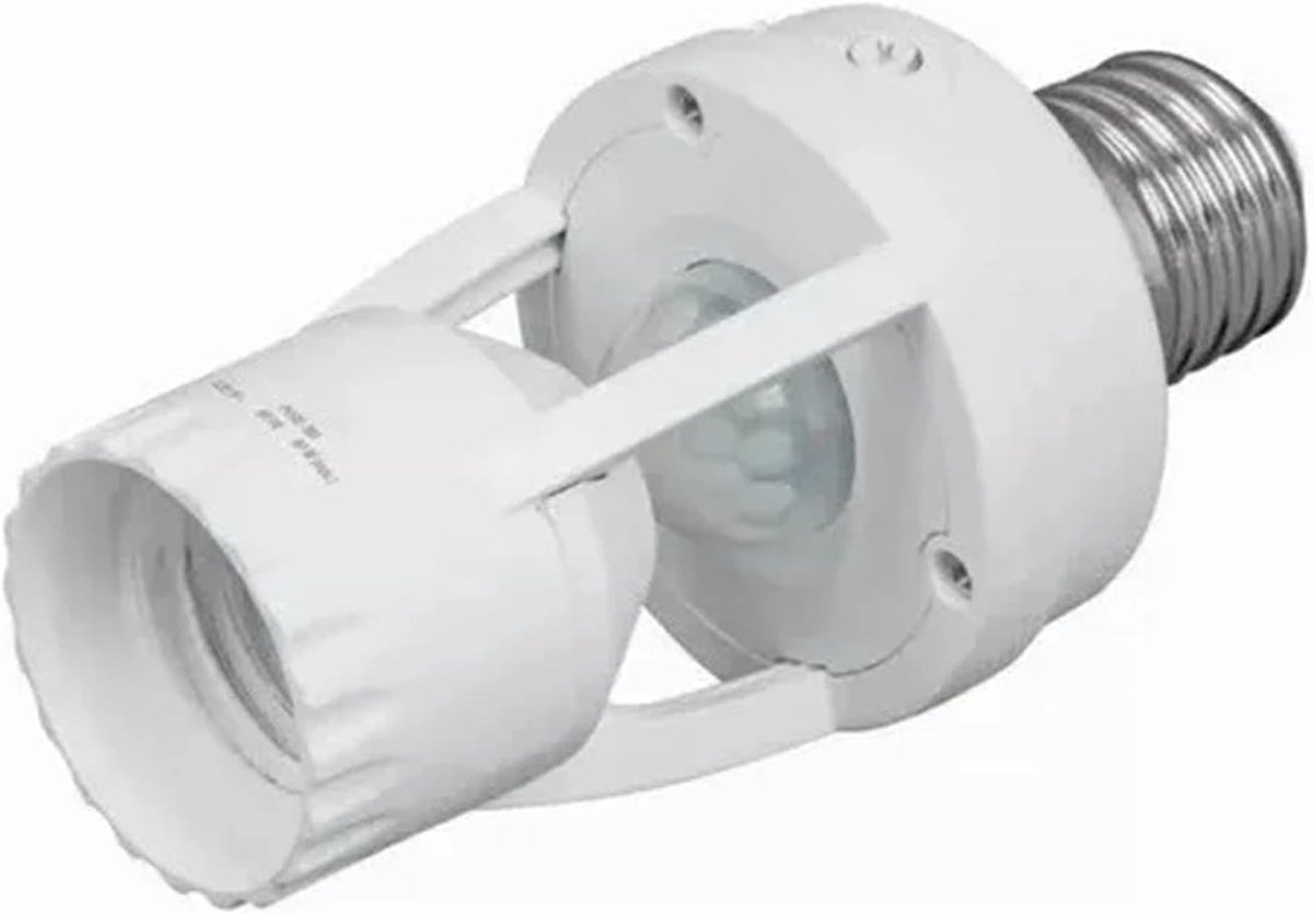 SnelShoppen - Lampenhouder met Bewegingssensor E27, 10-300s Vertraging, 6m Detectiebereik, Infrarood Sensor, Automatische Lampcontrole voor Kelder, Ga