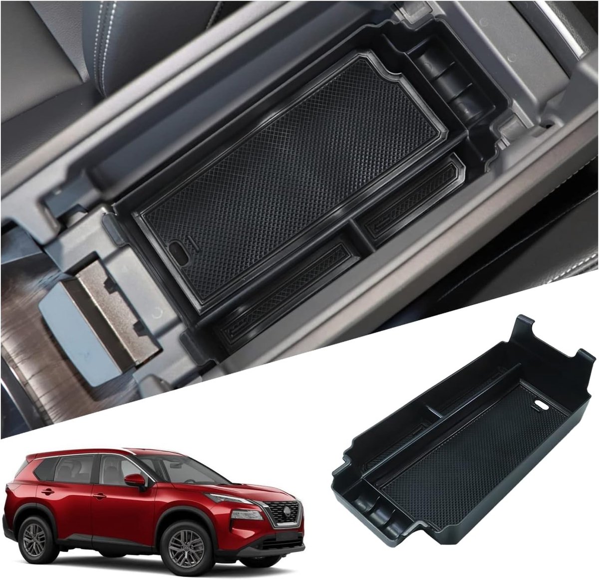SnelShoppen - Armsteun Opbergbox Nissan X-Trail T33 2022 2023 2024 Console Opbergtray, Perfecte Pasvorm, Gemakkelijk te Installeren, Ideaal voor Organ