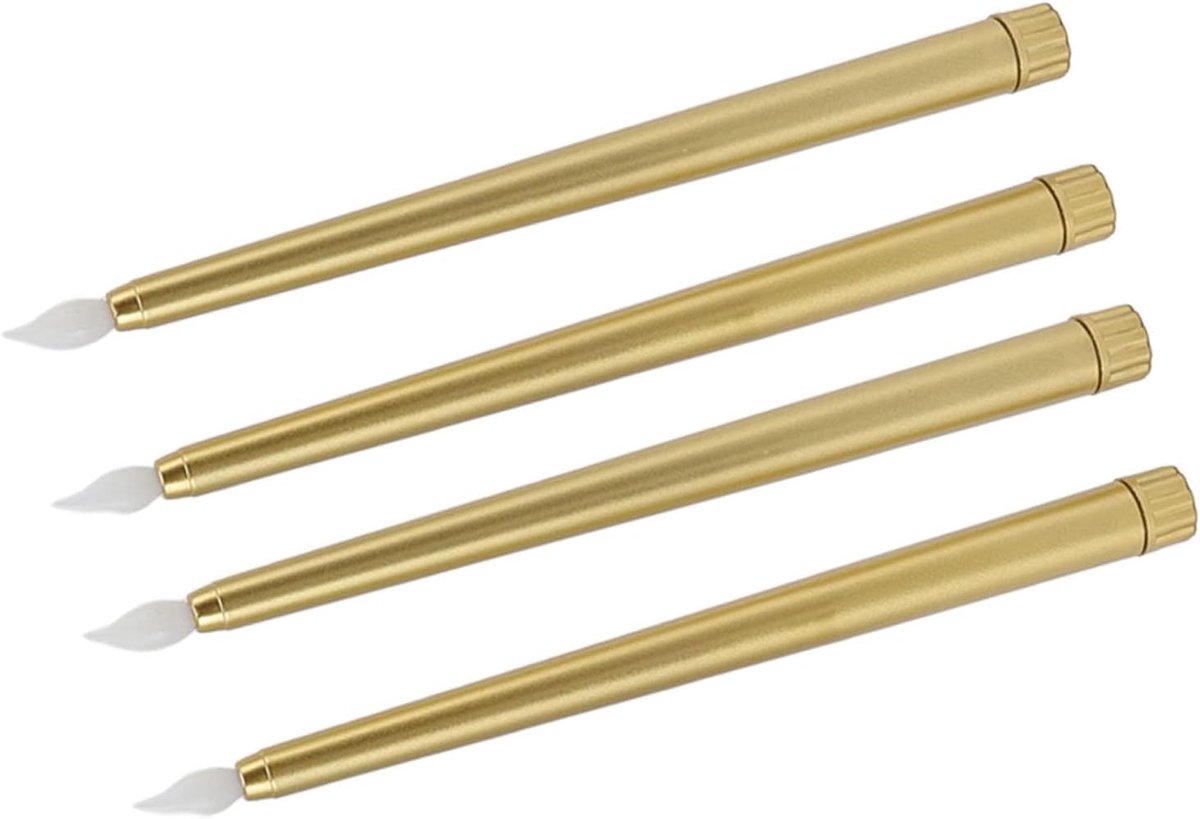 SnelShoppen - LED Kaarslicht, Rookvrij en Veilig, Warm Licht, 4 Stuks, Herbruikbare Taper LED Kaarsen, Milieuvriendelijk voor Feesten (Goud)