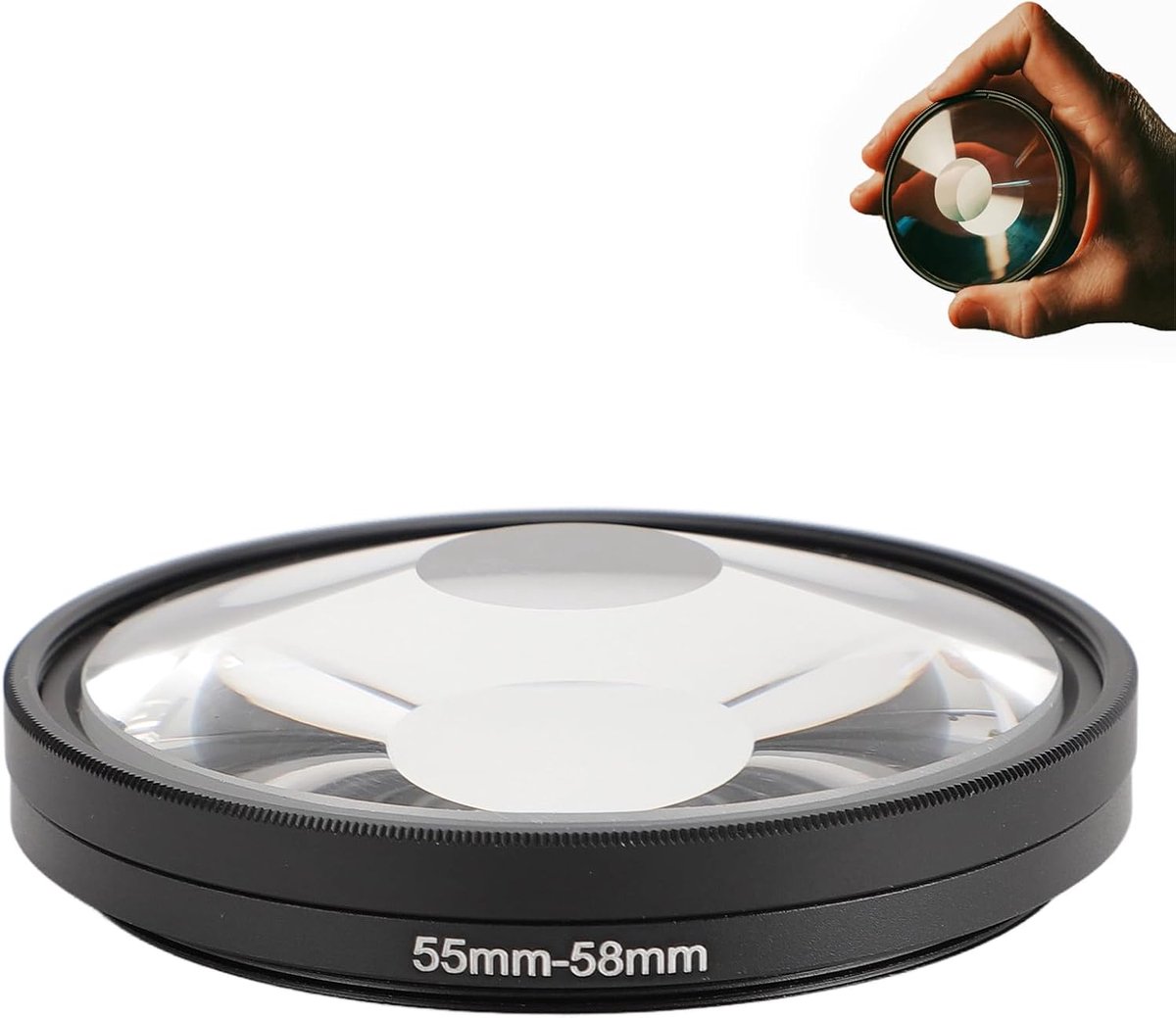 SnelShoppen - 55 Mm Prismalensfilter met Vervormingsonscherpte Effect, Ideaal voor Videografie, Portretten en Stillevens, Non-slip Textuur voor Optima