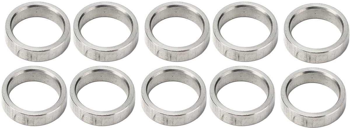 Metalen Ringen Set - Platte Ring Assortiment - Onderdelen Plaatsen - Roestvrij Staal - 15 Mm Buitendiameter - Metaal