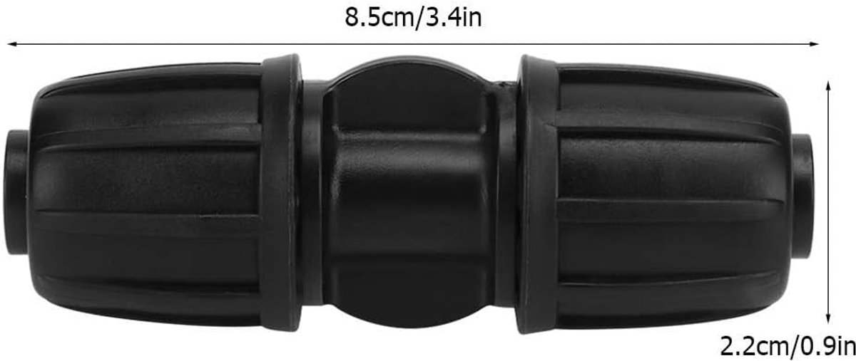 SnelShoppen - 10 Stuks Rechte Water Connectoren voor Drip Irrigatie, 16mm PE Tuinslang, Duurzaam en Roestvrij, Ideaal voor Tuinieren en Balkon