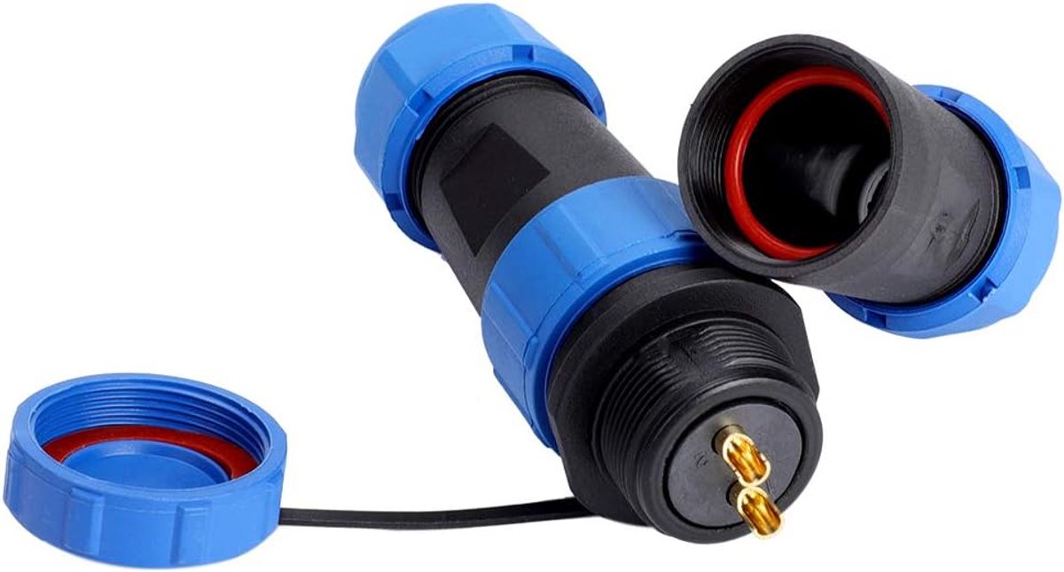 SnelShoppen - Aviation Plug en Socket SP21 IP68 Waterdichte 2-Pin Connector voor Buitengebruik, Hoogwaardige Kabelverbinding, Ideaal voor Tuinverlicht