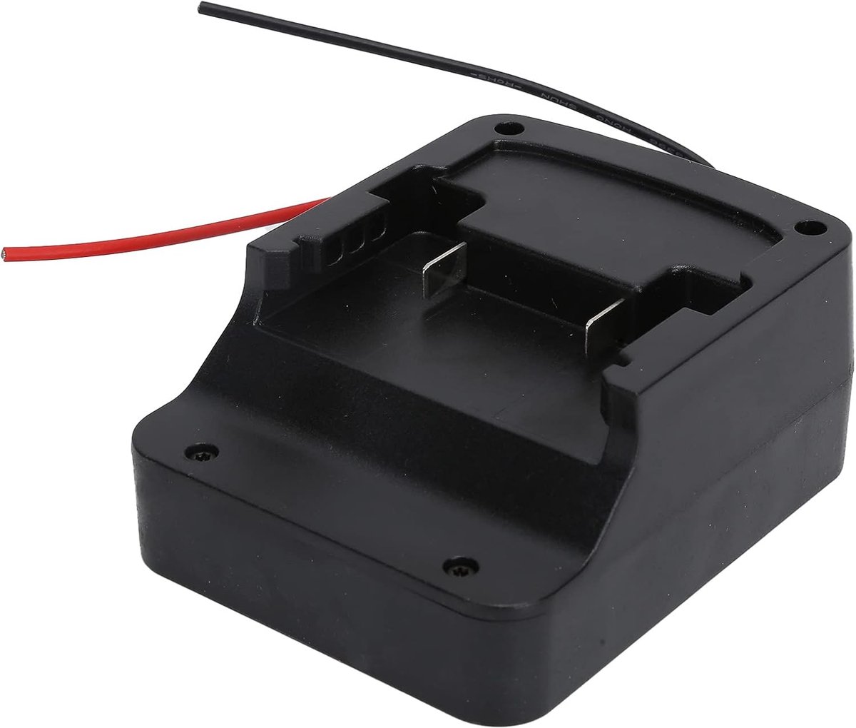 SnelShoppen - Battery Adapter 18V Accu Connector Dock Power Aansluiting Zwart Voor Lithium Accu Met Draden