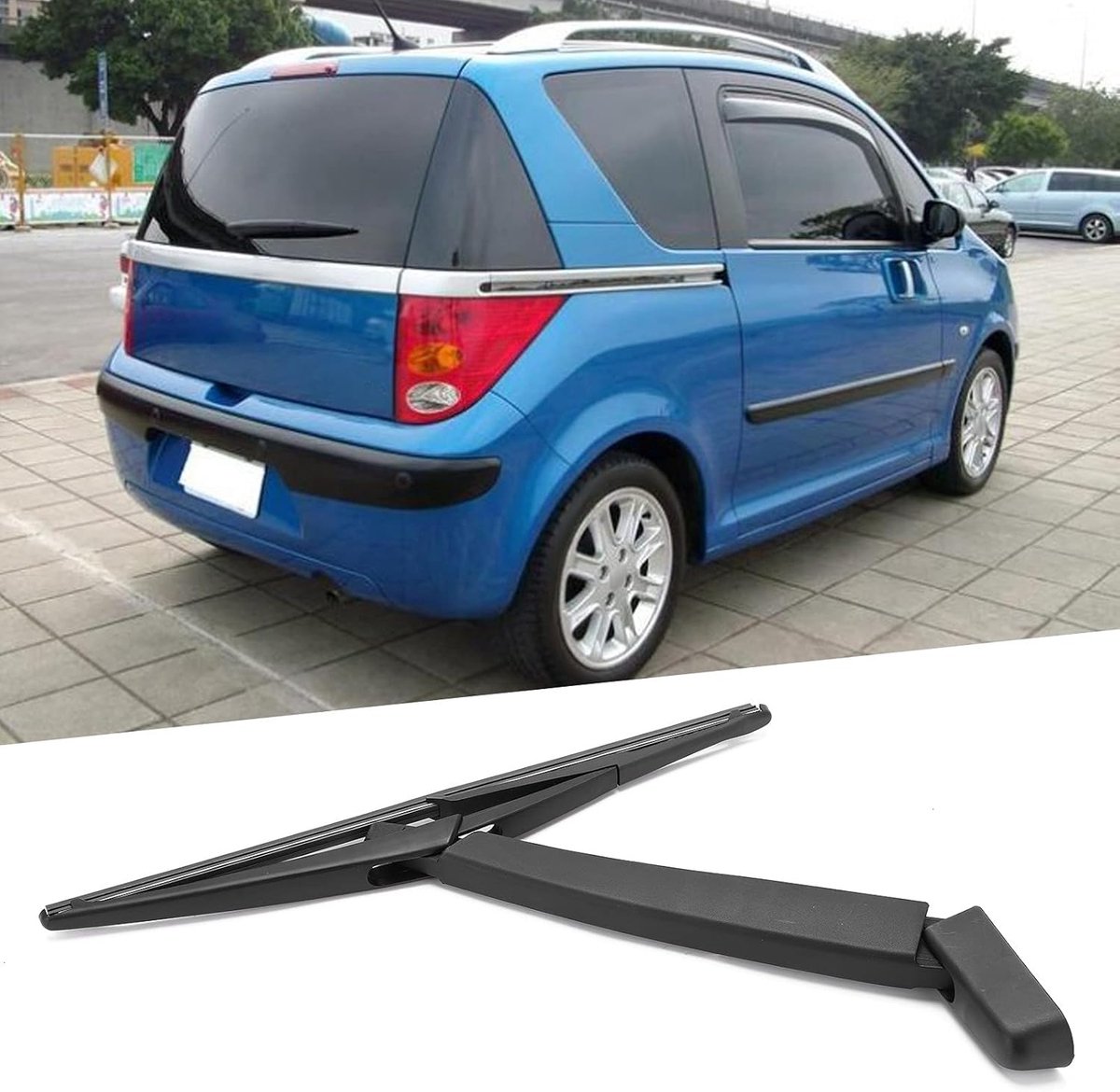 SnelShoppen - Achterruitenwisserset Peugeot 1007 2005-2017 - Hoofdschotel Wisserarm en Blad - Hoogwaardige Rubber - Effectieve Regen- en Sneeuwverwijd