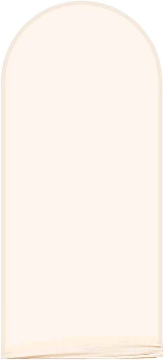 SnelShoppen - AIBIIN Boogvormige Ronde 2-Zijdige Achtergrond voor Bruiloft, Verjaardagsfeest, Babyshower, Feestdecoratie 0.8 x 1.8m Beige