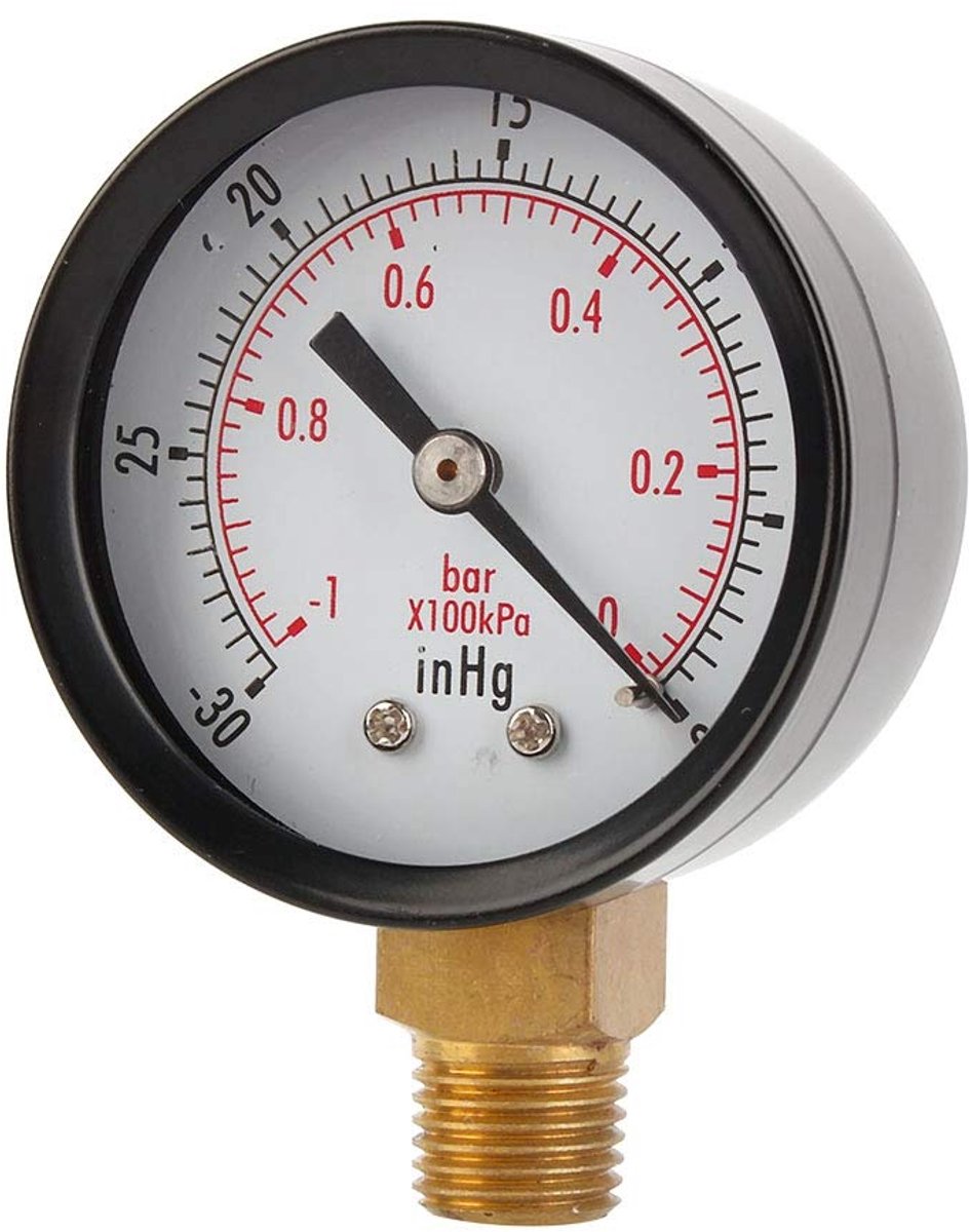 Dailygoods- Vacuummanometer 2" - Drukmeter - Onderste Beugel